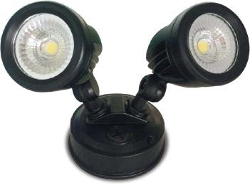 TWIN SPOT 30W LED NO SENSOR BLACK IP54 2700LM