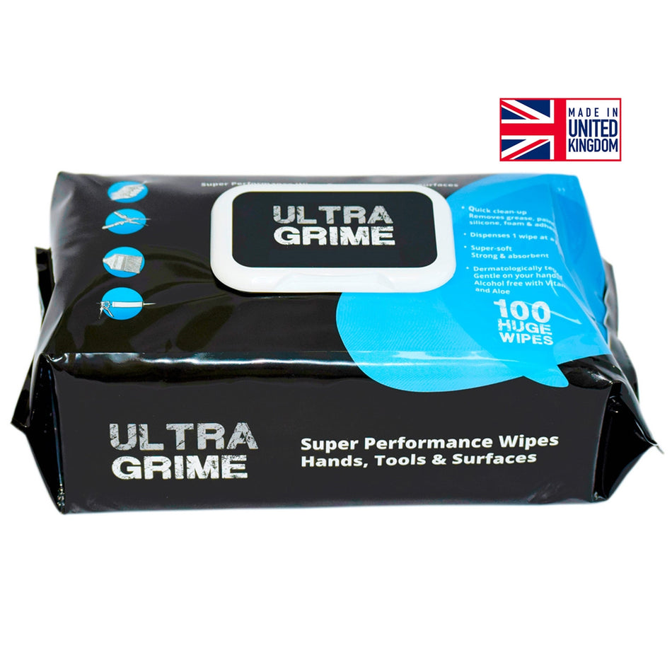 Ultragrime Industrial Wipes (Supersized) - 100 pack MADE IN UK