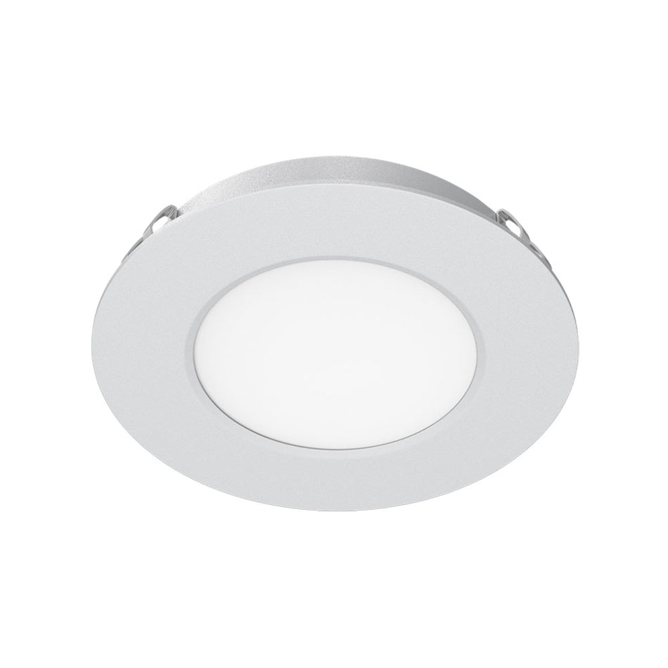 Astra 3.6W 12V DC Dimmable LED Recessed / Surface Mounted Cabinet Light Silver / Tri-Colour