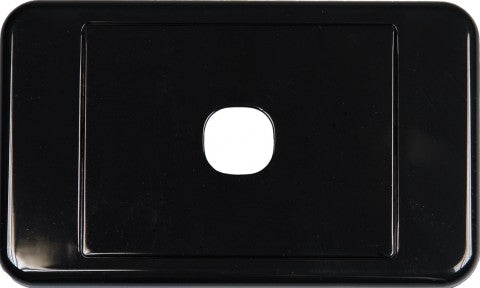 1 Way Australian Style Wall Plate Black