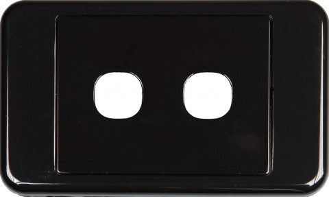 2 Way Australian Style Wall Plate Black