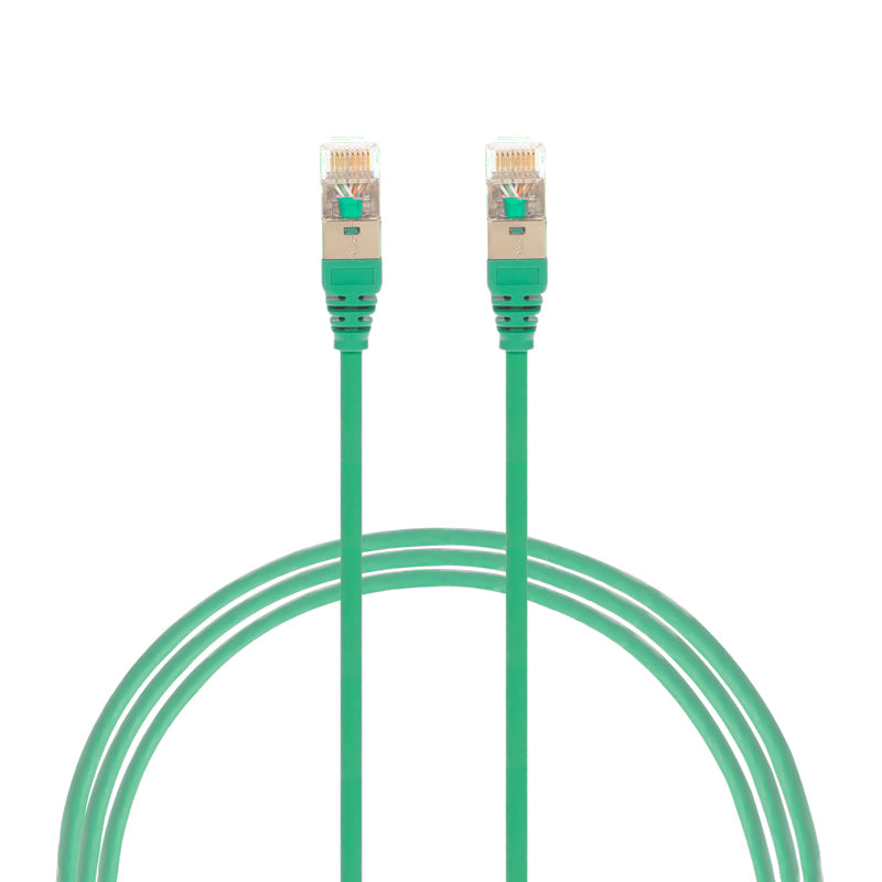 1.5m CAT6A RJ45 S/FTP THIN LSZH 30 AWG Network Cable | Green