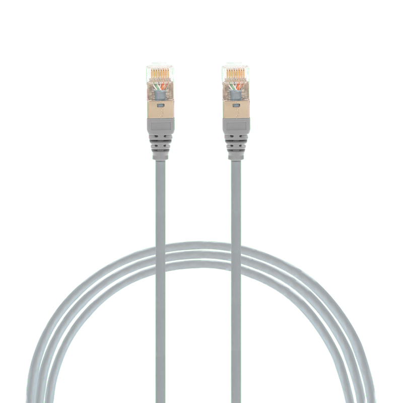 0.25m CAT6A RJ45 S/FTP THIN LSZH 30 AWG Network Cable | Grey