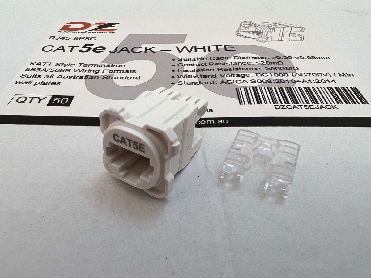 CAT6 & CAT5e Data Jack - 50PCS (White)