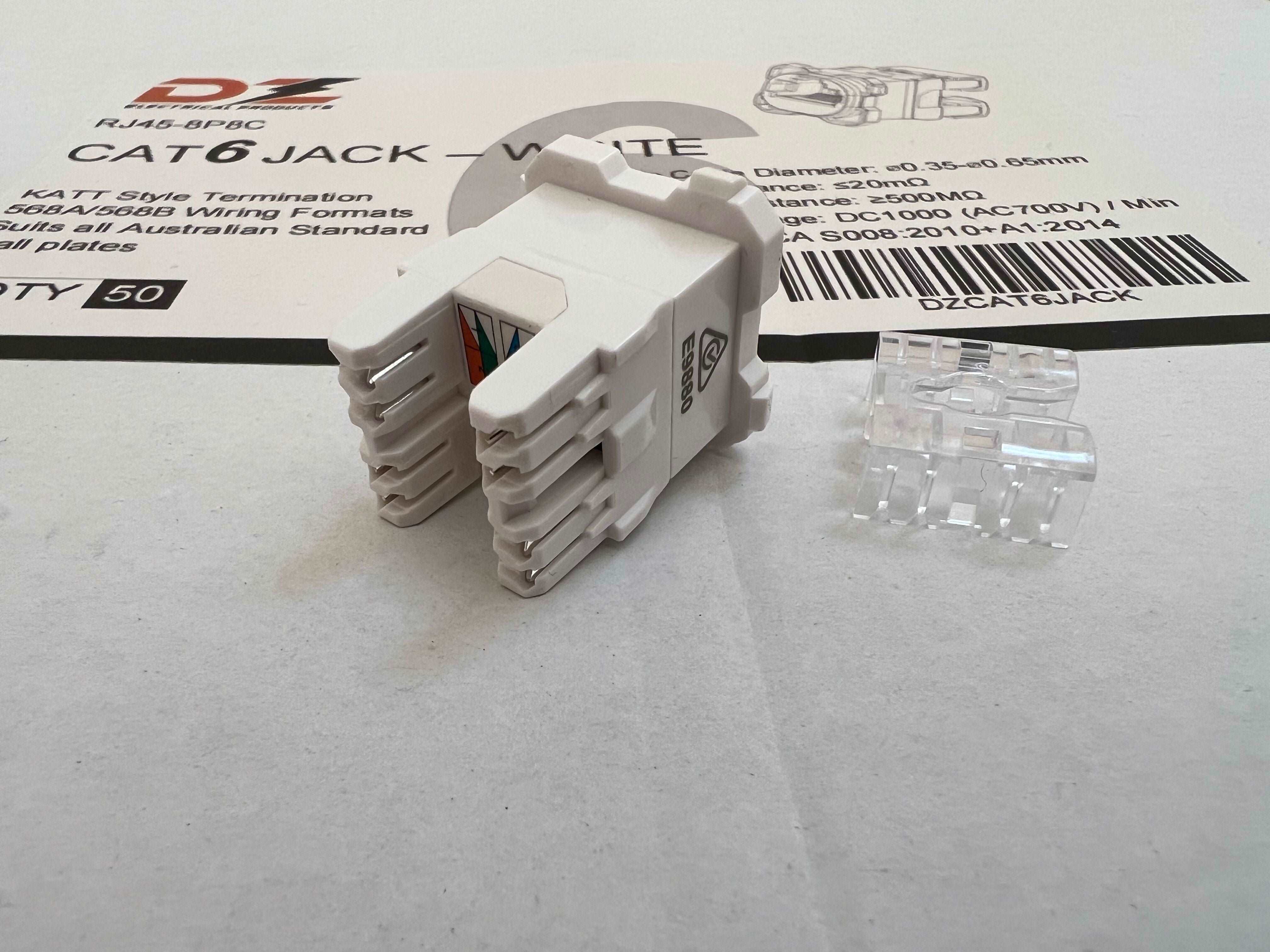 CAT6 & CAT5e Data Jack - 50PCS (White)