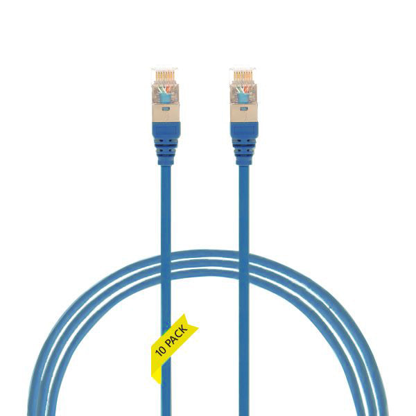 4m CAT6A RJ45 S/FTP THIN LSZH 30 AWG Network Cable | 10 Pack Blue