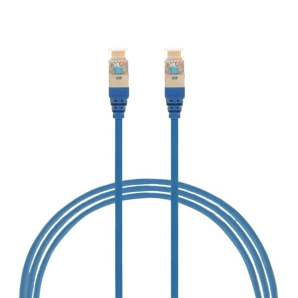 0.5m CAT6A RJ45 S/FTP THIN LSZH 30 AWG Network Cable | Blue