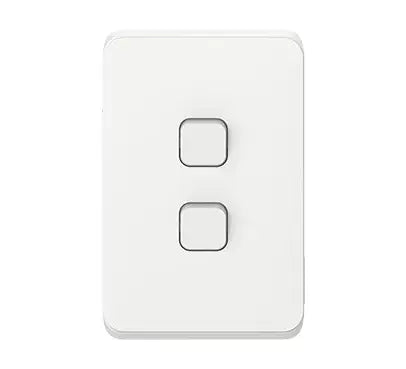 Clipsal Iconic 3042C-VW | 2 Gang Switch Plate Cover | Vivid White (SKIN ONLY)