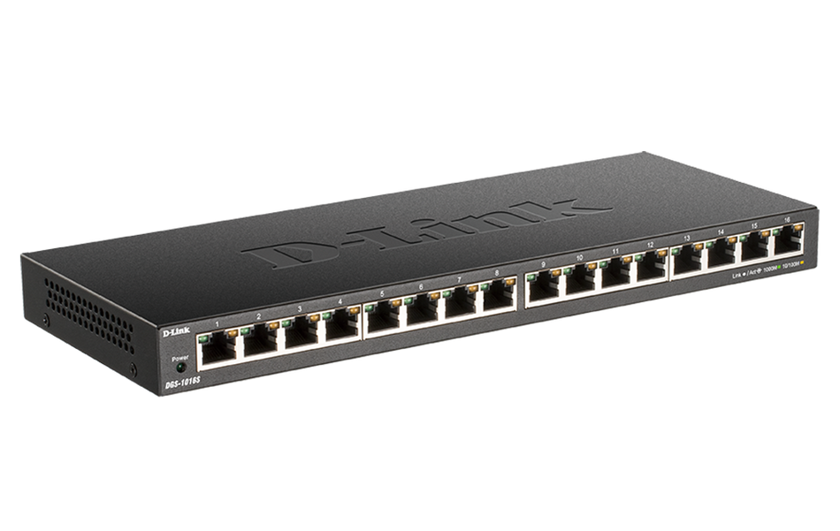 D-Link | DGS-1016S | 16 Port Low Profile Gigabit Unmanaged Switch (Metal Housing)