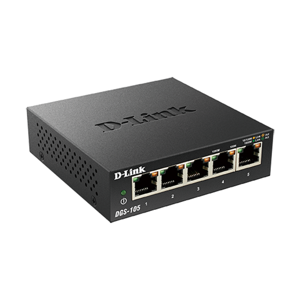 D-Link | DGS-105 | 5 Port Gigabit Desktop Switch (Metal Housing)