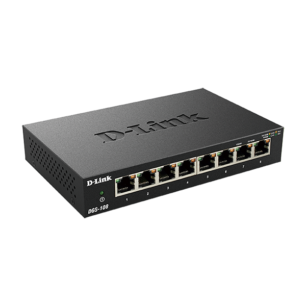 D-Link | DGS-108 | 8 Port Gigabit Desktop Switch (Metal Housing)