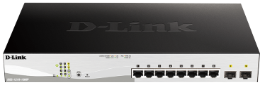 D-Link | DGS-1210-10MP | 10 Port Gigabit Smart Managed 130W PoE Switch with 8 PoE RJ45 and 2 SFP Ports