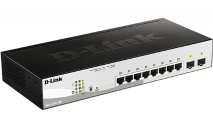 D-Link | DGS-1210-10P | 10 Port Gigabit Smart Managed PoE Switch with 8 PoE RJ45 and 2 SFP Ports