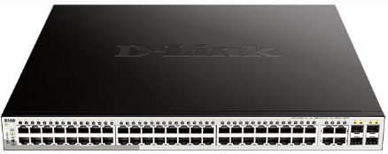 D-Link | DGS-1210-52MP | 52 Port Gigabit Smart Managed PoE Switch | with 52 RJ45 Ports and 4 SFP (Combo) Ports