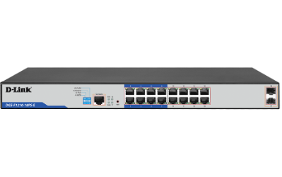 D-Link | DGS-F1210-18PS-E | 18 Port Gigabit Smart Managed PoE+ Switch with 16 PoE+ Ports (8 Long Reach 250m)