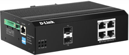 D-Link | DIS-F200G-6PS-E | 6 Port Gigabit Industrial Smart Managed PoE+ Switch with 4 PoE Ports and 2 SFP Ports