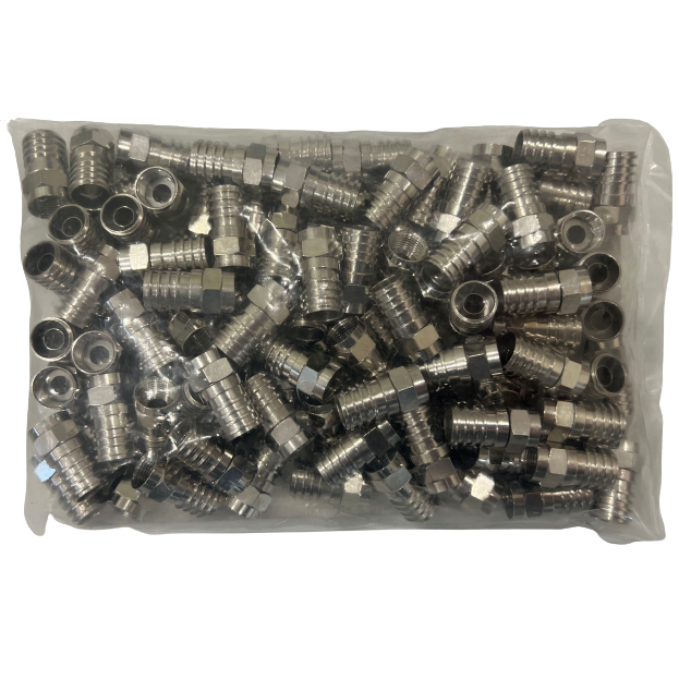 RG6 F-Type Crimp Connector - 100 Pcs