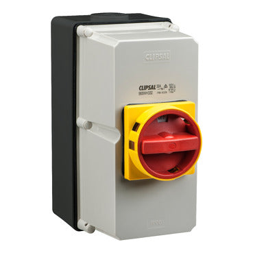 Clipsal - 56 Series, Surface Switch, 1 Gang, 4 Pole, 690VAC, 63A, Heavy Duty***EMAIL/TEXT FOR PRICING***