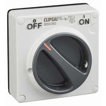 Clipsal - 56 Series, Surface Switch, IP66 1 Gang 3 Pole 63A Less Enclosure***EMAIL/TEXT FOR PRICING***