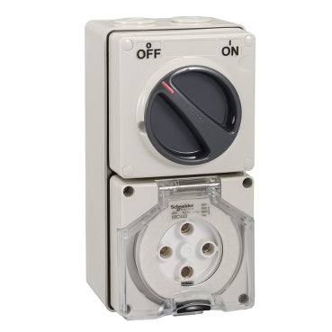 Clipsal - 56 Series, Switched Socket Outlet, 500V, 40A, 4 Round PIN, IP66, 3 Pole, 40A***EMAIL/TEXT FOR PRICING***