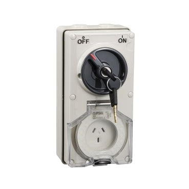 Clipsal - 56 Series, Keyed Three PIN Socket, 10A, 250V. Temperature range -25C to +75C***EMAIL/TEXT FOR PRICING***