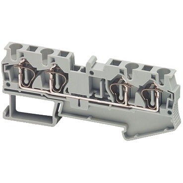 Linergy, Terminal block, Linergy TR, spring type, feed through, 4 points, 4mm², grey, set of 50***EMAIL/TEXT FOR PRICING***