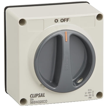 Clipsal - 56 Series, Surface Switch 1 Gang Changeover 20A Less Enclosure (With 7 Series Mechanism)***EMAIL/TEXT FOR PRICING***