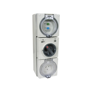 Clipsal - 56 Series, RCD Protected Switched Socket Outlet 250V 10A, 3 Flat PIN IP66, 1 Pole, 30mA RCD***EMAIL/TEXT FOR PRICING***