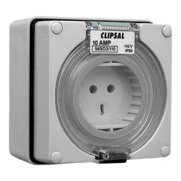 Clipsal - 56 Series, Socket Outlet, 3 PIN Round/Flat, 110V, 10A***EMAIL/TEXT FOR PRICING***