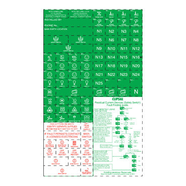 Circuit Identification Label for RCD Protected Circuit***EMAIL/TEXT FOR PRICING***