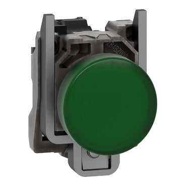 Harmony XB4, Pilot light, grey plastic, green, 22mm, universal LED, plain lens, 24V AC DC***EMAIL/TEXT FOR PRICING***