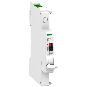 Acti 9, Auxiliary contact, Acti 9 A9N, OF+SD, 1 NO + 1 NC, 2mA to 100mA, 24VDC, Ti24 connector on top (sold separately)***EMAIL/TEXT FOR PRICING***