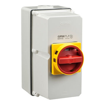 Clipsal - 56 Series, Surface Switch, 1 Gang, 3 Pole, 690VAC, 40A, Heavy Duty***EMAIL/TEXT FOR PRICING***