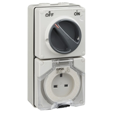 Clipsal - 56 Series, Switched Socket Surface Ip56 3 PIN 13A***EMAIL/TEXT FOR PRICING***