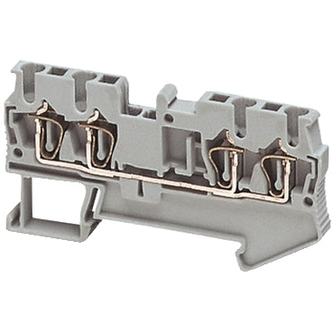 Linergy, Terminal block, Linergy TR, spring type, feed through, 4 points, 2.5mm², grey, set of 50***EMAIL/TEXT FOR PRICING***