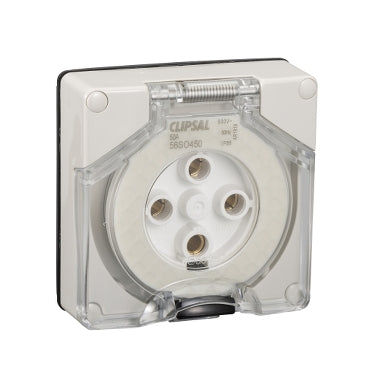 Clipsal - 56 Series, Socket Outlet Surface 4 PIN Round 50A Less Enclosure***EMAIL/TEXT FOR PRICING***