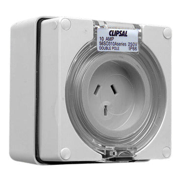 Clipsal - 56 Series, Socket Outlet, 3 Flat PIN, 250V, 10A, Auto Switched***EMAIL/TEXT FOR PRICING***