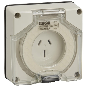 Clipsal - 56 Series, Socket Outlet Sur Auto 3 Pole 15A Less Enclosure***EMAIL/TEXT FOR PRICING***