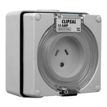 Clipsal - 56 Series, Socket Outlet Surface Auto 10A Ltg***EMAIL/TEXT FOR PRICING***