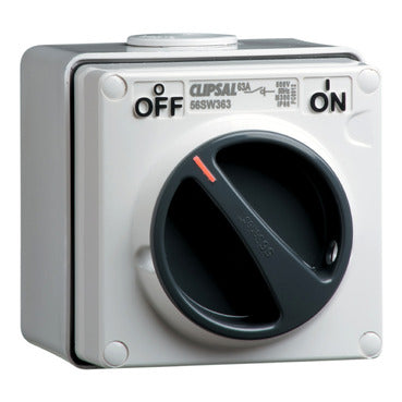 Clipsal - 56 Series, Surface Switch, 1 Gang, 3 Pole, 500VAC, 63A***EMAIL/TEXT FOR PRICING***