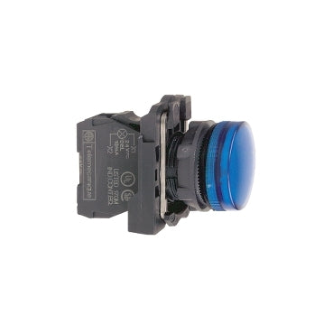 Harmony XB5, Pilot light, grey plastic, blue, 22mm, universal LED, plain lens, 230...240V AC***EMAIL/TEXT FOR PRICING***