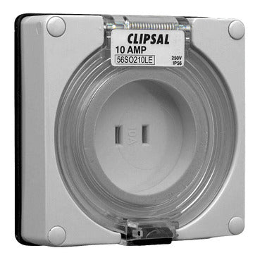 Clipsal - 56 Series, Socket Outlet Surface 2 PIN 110V 10A Less Enclosure***EMAIL/TEXT FOR PRICING***