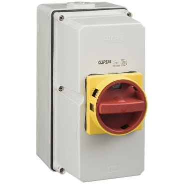 Clipsal - 56 Series, Surface Switch, 1 Gang, 4 Pole, 690VAC, 40A, Heavy Duty***EMAIL/TEXT FOR PRICING***