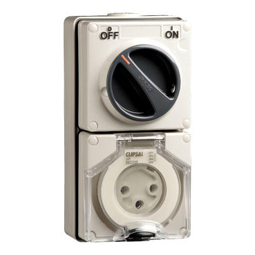 Clipsal - 56 Series, Switched Socket Outlet, 250V, 32A, 3 Round PIN, IP66, 1 Pole***EMAIL/TEXT FOR PRICING***