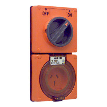 Clipsal - 56 Series, Switched Socket Surface IP66 3 PIN 15A Less Enclosure***EMAIL/TEXT FOR PRICING***