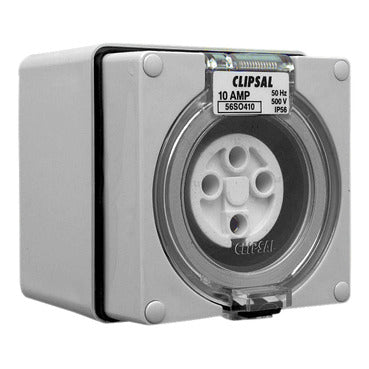 Clipsal - 56 Series, Socket Outlets, Surface Sockets - IP66, 500V 10A - 4 Round Pins***EMAIL/TEXT FOR PRICING***