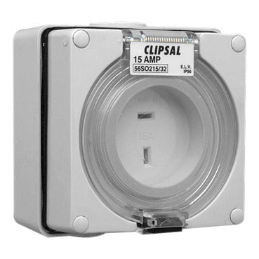 Clipsal - 56 Series, Socket Outlet, 2 PIN Polarised, 15A***EMAIL/TEXT FOR PRICING***