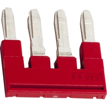 Linergy, Plug-in bridge, Linergy TR, 4 pole, for 4mm² terminal blocks, red, 4 way, 6.2mm pitch, set of 50***EMAIL/TEXT FOR PRICING***