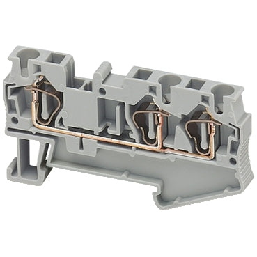 Linergy, Terminal block, Linergy TR, spring type, feed through, 3 points, 4mm², grey, set of 50***EMAIL/TEXT FOR PRICING***