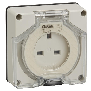 Clipsal - 56 Series, Socket Outlet Surface 3 PIN 13A Less Enclosure***EMAIL/TEXT FOR PRICING***